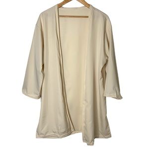 YESSTYLE Tan Cream Long 3/4 Sleeve Cardigan